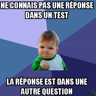 Question dans un test