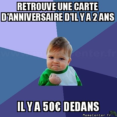 Vieille carte d'anniversaire
