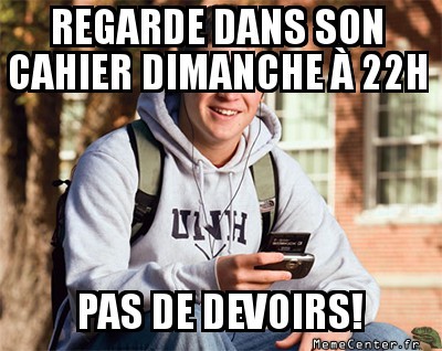 Les devoirs le week-end...
