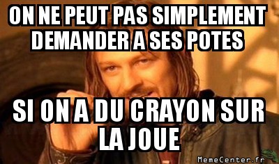 Crayon sur joue