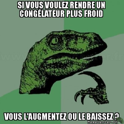 Le réglage du congel