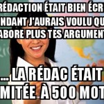 Rédaction peu développée