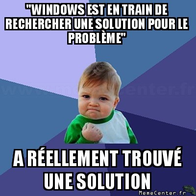 Windows corrige un problème