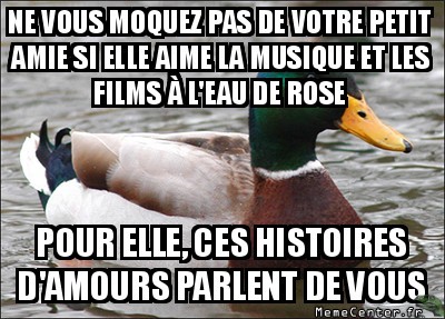 Les gouts de votre copine